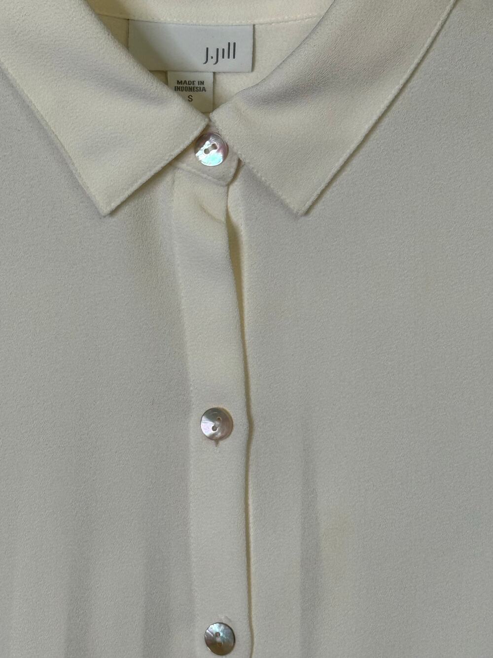 J. Jill Cream blouse with back pleated panel S